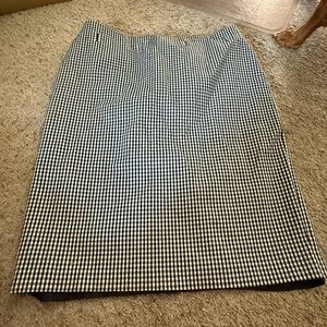 Kenar Black and White Gingham Pencil Skirt